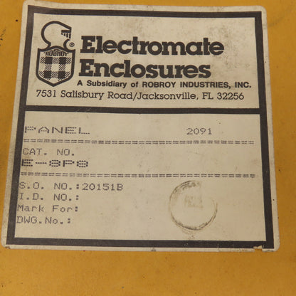 Robroy E-8P8 8" x 8" Electromate Enclosure Back Plate Lot Of 5