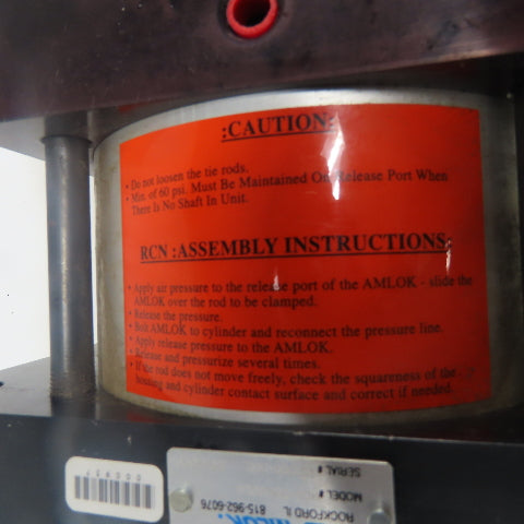 Amlok RCN-138600CA Double End Pneumatic Cylinder 6" Bore 1.375" Rod