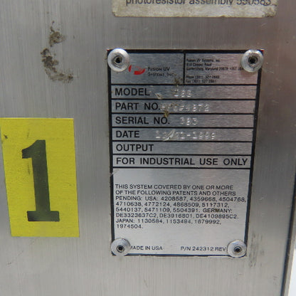 Fusion UV Systems HP6#4872 Model I6S UV Light Hammer Irradiator