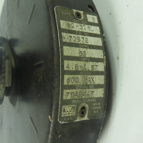 Ward Leonard 62-3061 4.8A Potentiometer 50OHMS 600V Max 70572