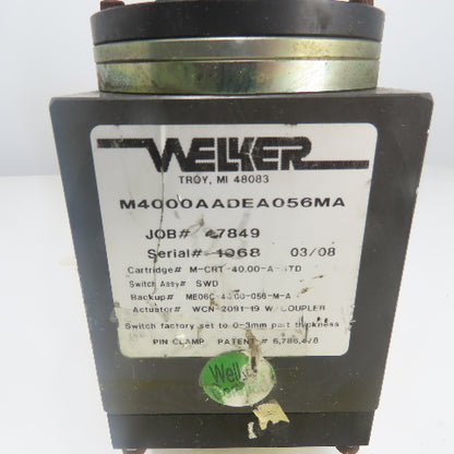 Welker M4000AADEA056MA Pin Clamp 0-3mm Part Thickness