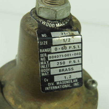Masoneil 71-1 1/2" Pneumatic Filter Regulator 250PSI 1/2" NPT