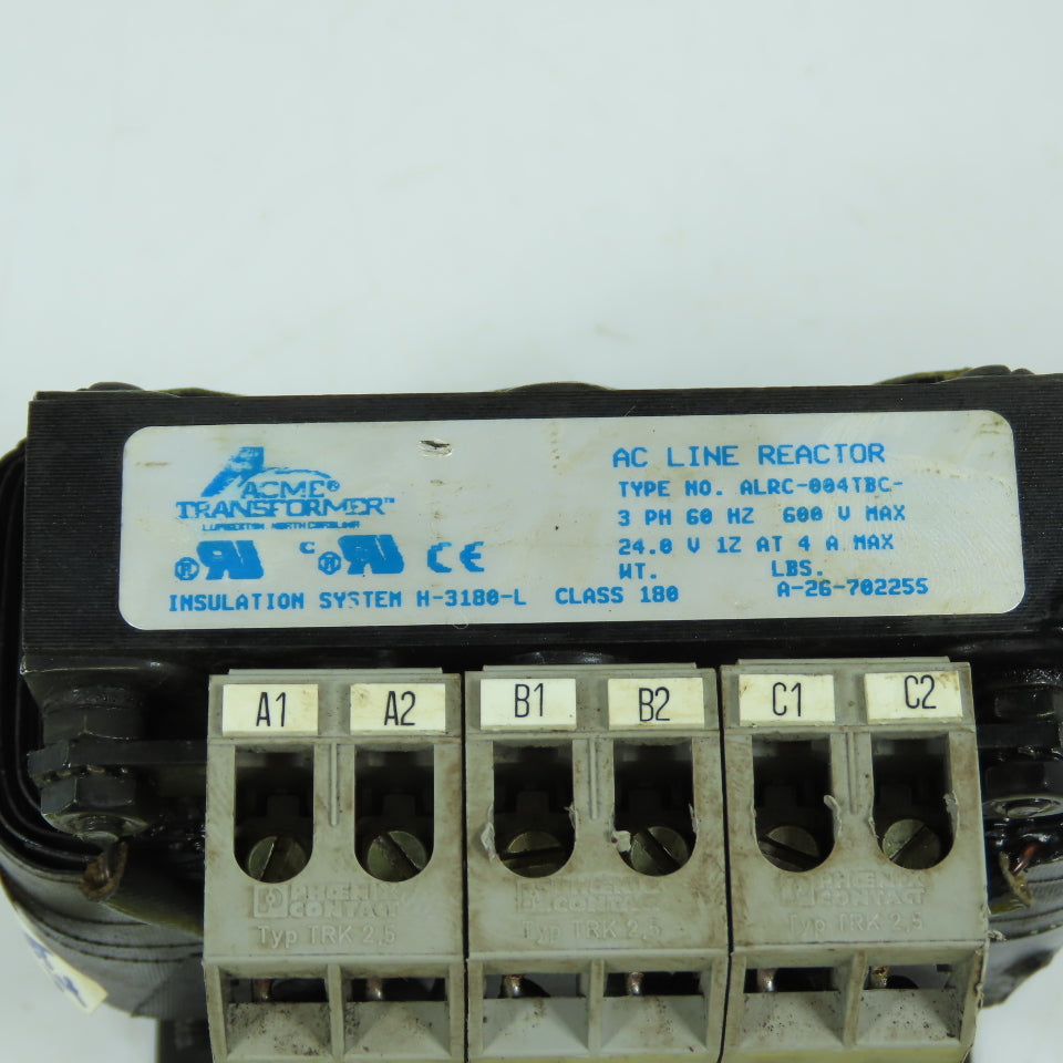 Acme ALRC004TBC H-3180-l 3PH AC Line Reactor 60HZ 600V Max