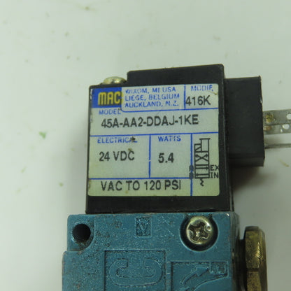 MAC 45A-AA2-DDAJ-1KE Solenoid Valve 24VDC 5.4W 125PSI