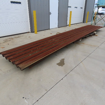 36" x 20' Corrugated Rusty Rustic Steel Panel Decking Cladding Lot Of 3