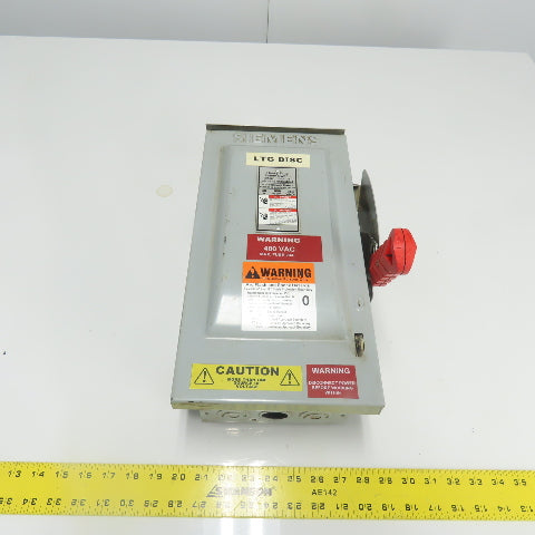 Siemens HFC361R 30A 600V 3-Ph Fusible Heavy Duty Safety Disconnect Switch