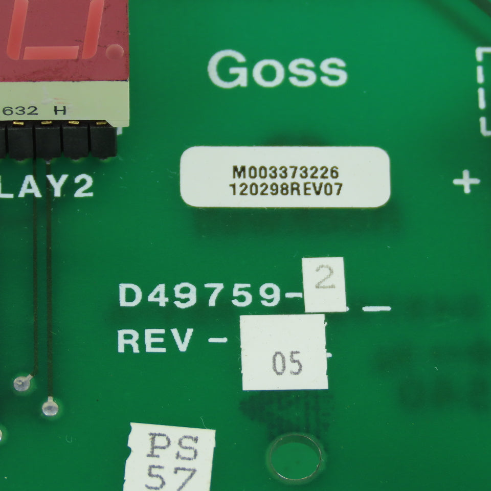 Goss Rockwell D49758-2 D49759-2 Assy, RTP Performance Board M003373226