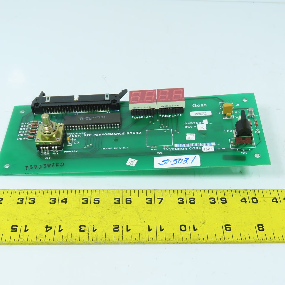 Goss Rockwell D49758-2 D49759-2 Assy, RTP Performance Board M003373226