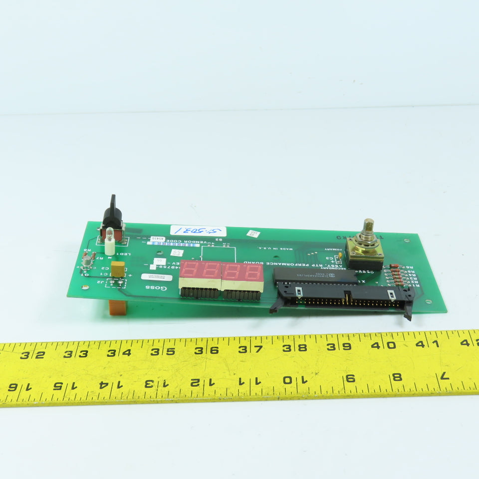 Goss Rockwell D49758-2 D49759-2 Assy, RTP Performance Board M003373226