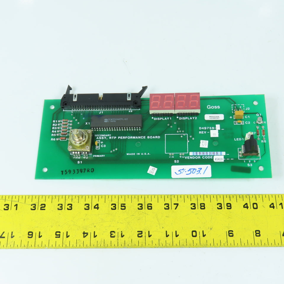Goss Rockwell D49758-2 D49759-2 Assy, RTP Performance Board M003373226