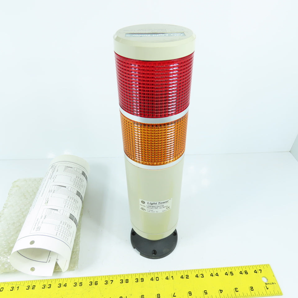 GE General Electric LRF85C2HTB Red & Amber Warning Stack Light Tower 24V 50/60HZ