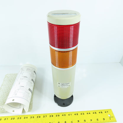 GE General Electric LRF85C2HTB Red & Amber Warning Stack Light Tower 24V 50/60HZ