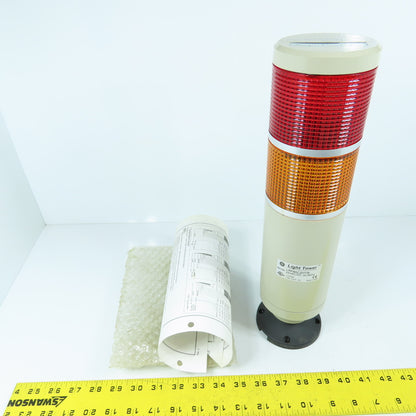 GE General Electric LRF85C2HTB Red & Amber Warning Stack Light Tower 24V 50/60HZ