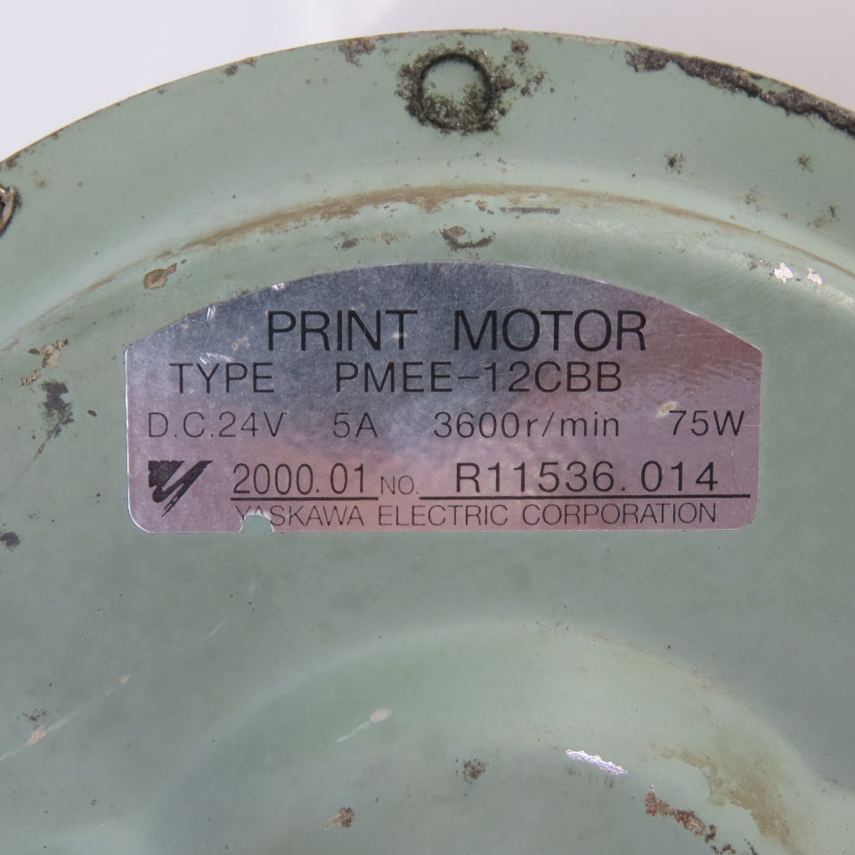 Yaskawa PMEE-12CBB Print Motor 24VDC 3600RPM Wire Feeder 0.8-1.6 Wire