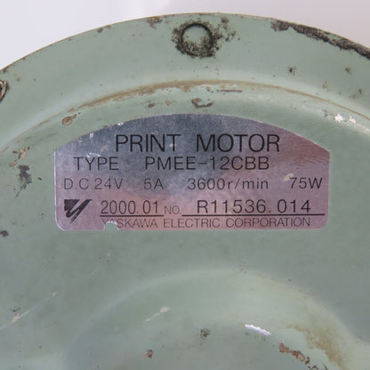 Yaskawa PMEE-12CBB Print Motor 24VDC 3600RPM Wire Feeder 0.8-1.6 Wire