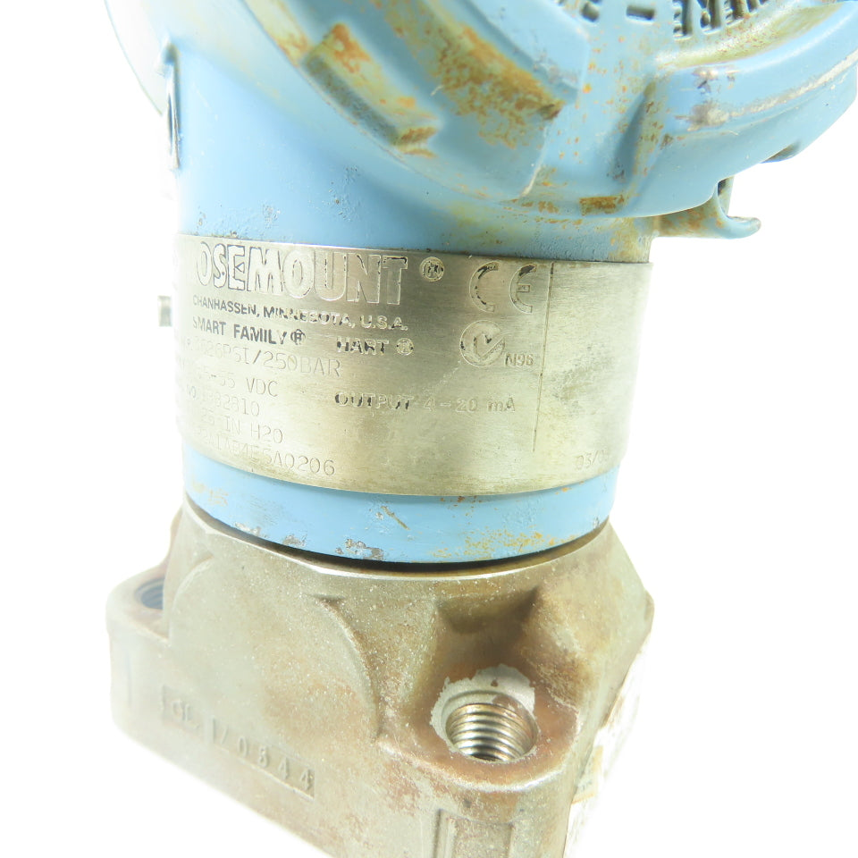 Rosemount 3051 CD2A22A1AB4E5A0206 Pressure Transmitter 10.5-55VDC 4-20mA 3626PSI