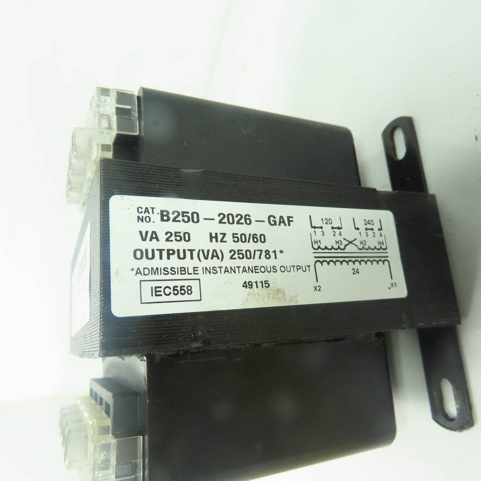 Micron GlobalTRAN B250-2026-GAF 250VA Transformer 120/240V Pri 24V Sec 50/60Hz