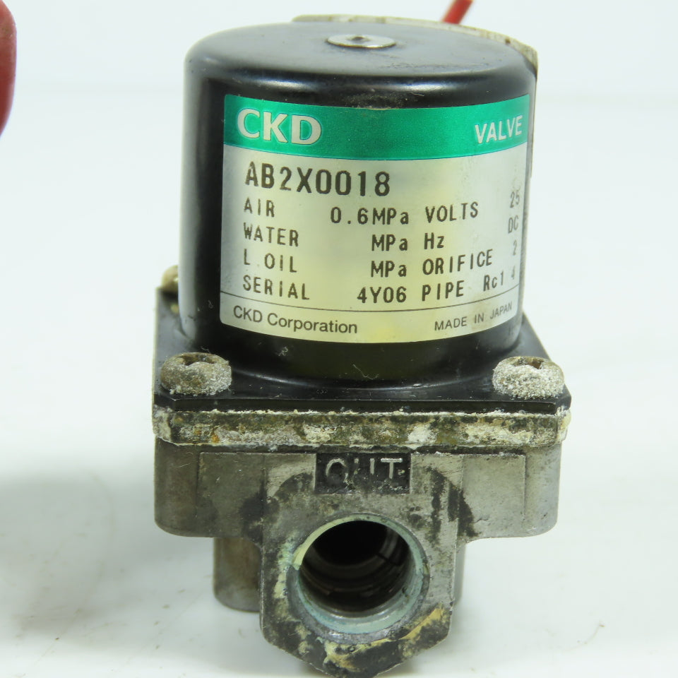 CKD AB2X0018 1/4" Air Water Oil Solenoid Valve 0.6MPa 25VDC Lot Of 3