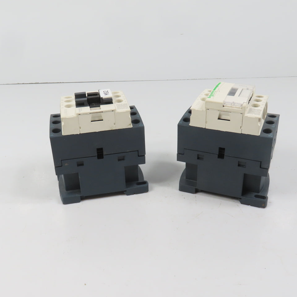 Schneider LC1D09M7 25A 600VAC Contactor Relay 7.5HP 220V Coil Lot Of 2