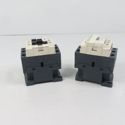 Schneider LC1D09M7 25A 600VAC Contactor Relay 7.5HP 220V Coil Lot Of 2