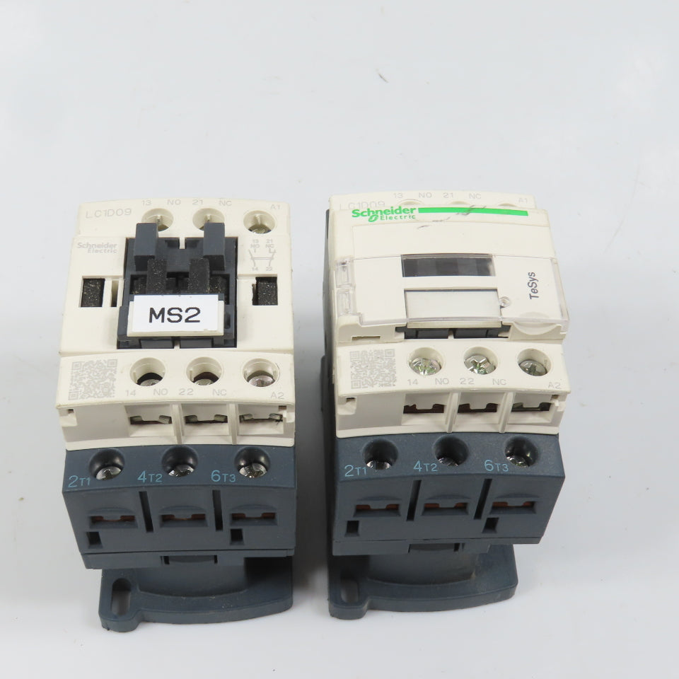Schneider LC1D09M7 25A 600VAC Contactor Relay 7.5HP 220V Coil Lot Of 2