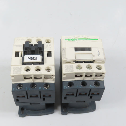 Schneider LC1D09M7 25A 600VAC Contactor Relay 7.5HP 220V Coil Lot Of 2