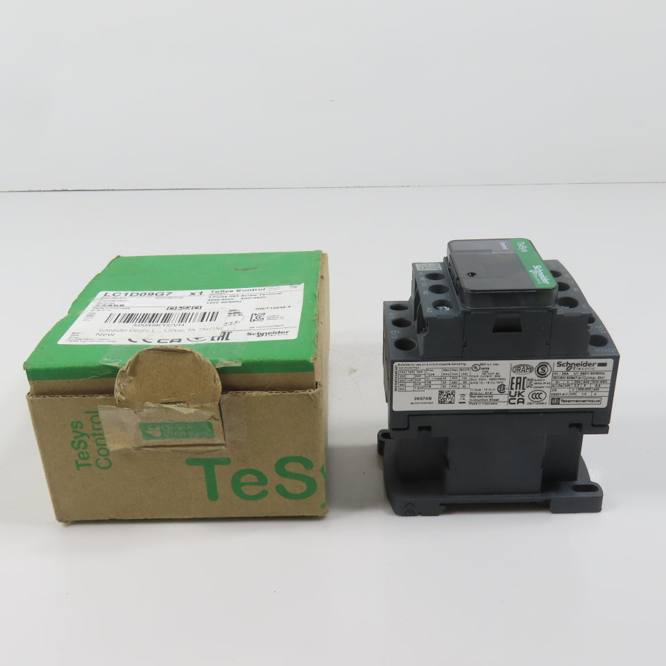 Schneider LC1D09G7 TelSys 600VAC Contactor Relay 7.5HP 120V Coil NEW
