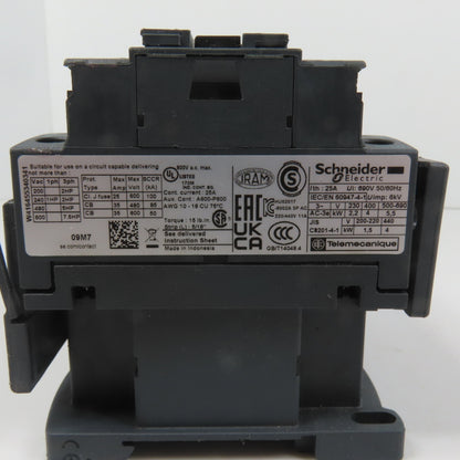 Schneider LC1D09M7 600VAC Reversing Contactor Relay 7.5HP 220V Coil