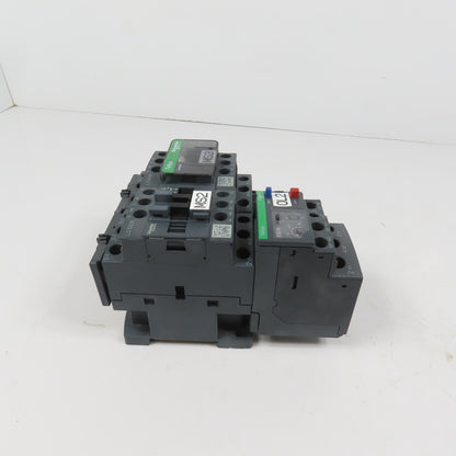 Schneider LC1D09M7 600VAC Reversing Contactor 7.5HP 220V Coil W/ LR3D06 Overload