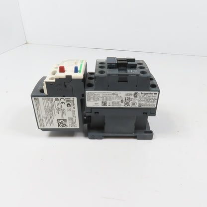 Schneider LC1D09M7 600VAC Contactor 7.5HP 220V Coil W/ LR3D07 Overload 1.6-2.5A