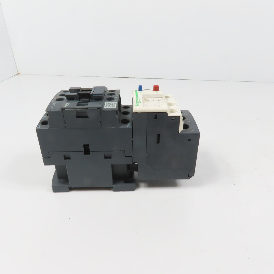 Schneider LC1D09M7 600VAC Contactor 7.5HP 220V Coil W/ LR3D07 Overload 1.6-2.5A