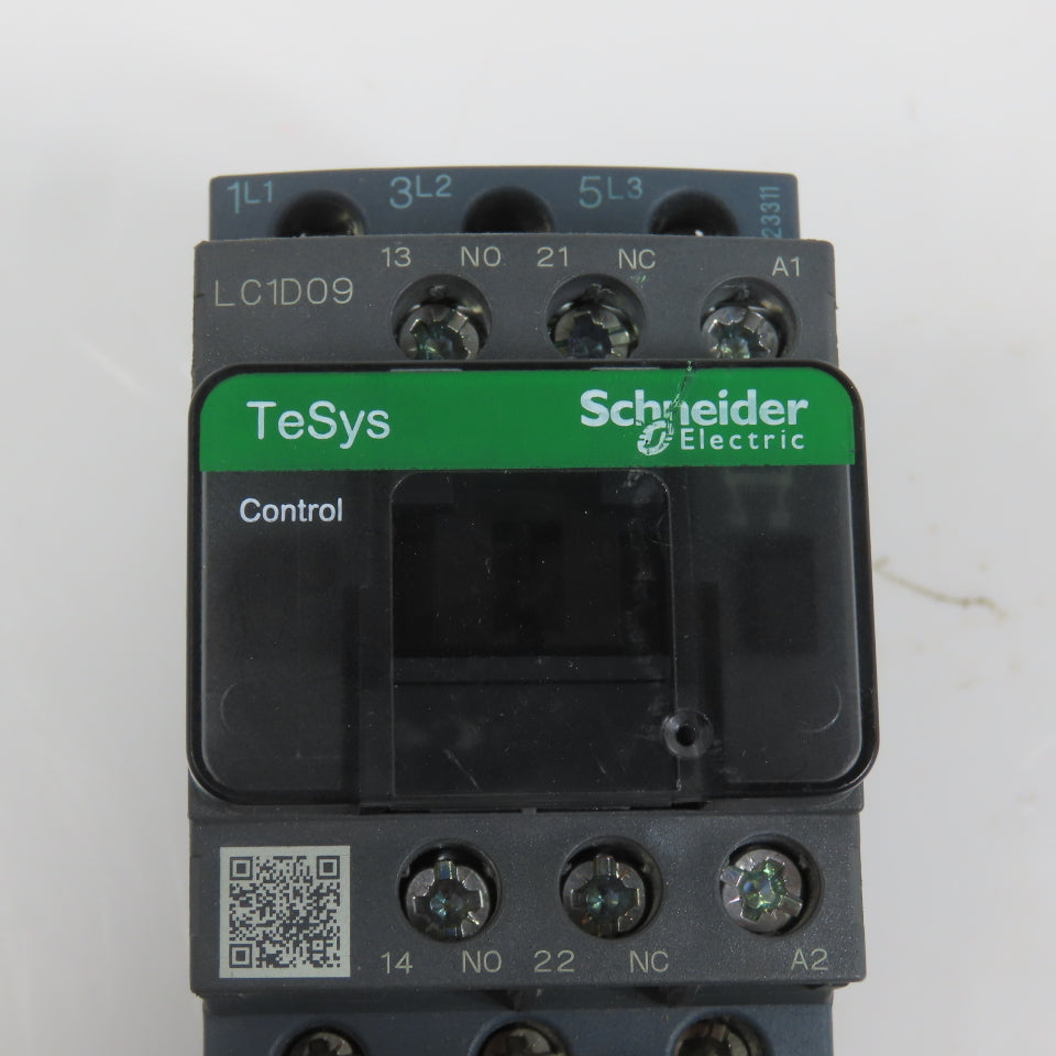 Schneider LC1D09F7 600VAC Contactor 7.5HP 110V Coil W/ LR3D12 Overload 5.5-8.0A