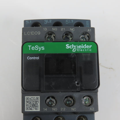 Schneider LC1D09F7 600VAC Contactor 7.5HP 110V Coil W/ LR3D12 Overload 5.5-8.0A