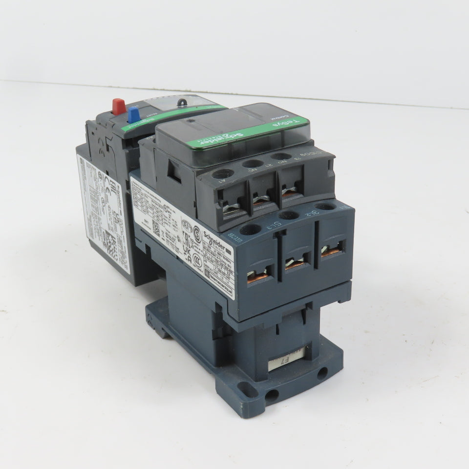 Schneider LC1D09F7 600VAC Contactor 7.5HP 110V Coil W/ LR3D12 Overload 5.5-8.0A