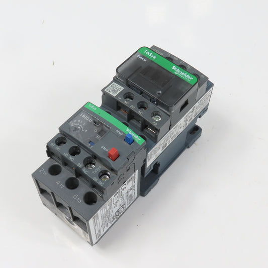 Schneider LC1D09F7 600VAC Contactor 7.5HP 110V Coil W/ LR3D12 Overload 5.5-8.0A