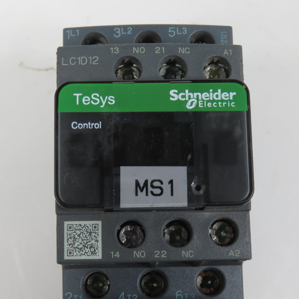 Schneider LC1D12M7 600VAC Contactor 10HP 220V Coil W/ LR3D14 Overload 7-10A