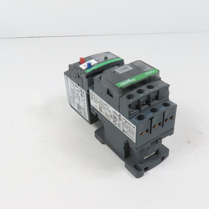 Schneider LC1D12M7 600VAC Contactor 10HP 220V Coil W/ LR3D14 Overload 7-10A