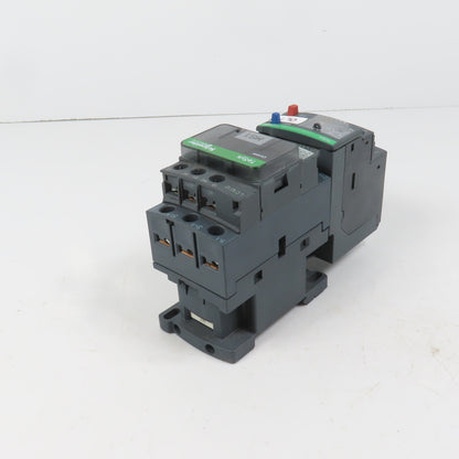 Schneider LC1D12M7 600VAC Contactor 10HP 220V Coil W/ LR3D14 Overload 7-10A