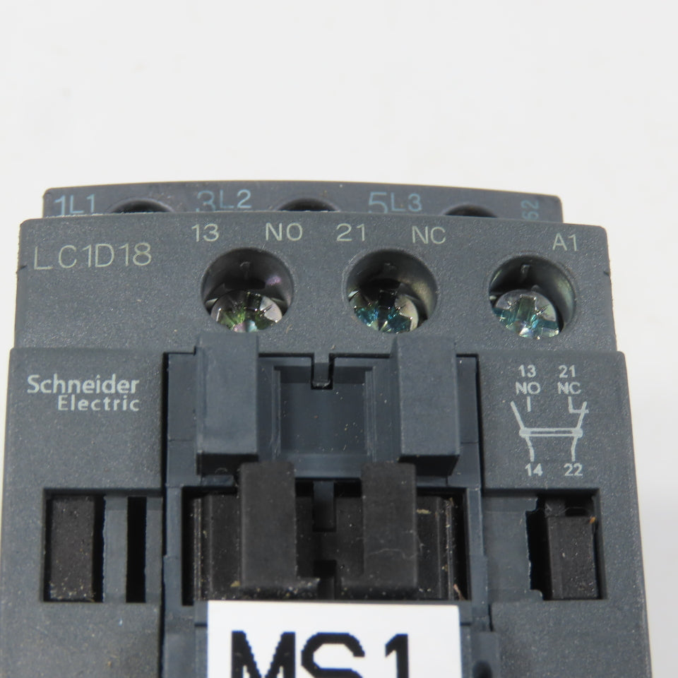Schneider LC1D18M7 600VAC Contactor 15HP 220V Coil W/ LR3D12 Overload 5.5-8A