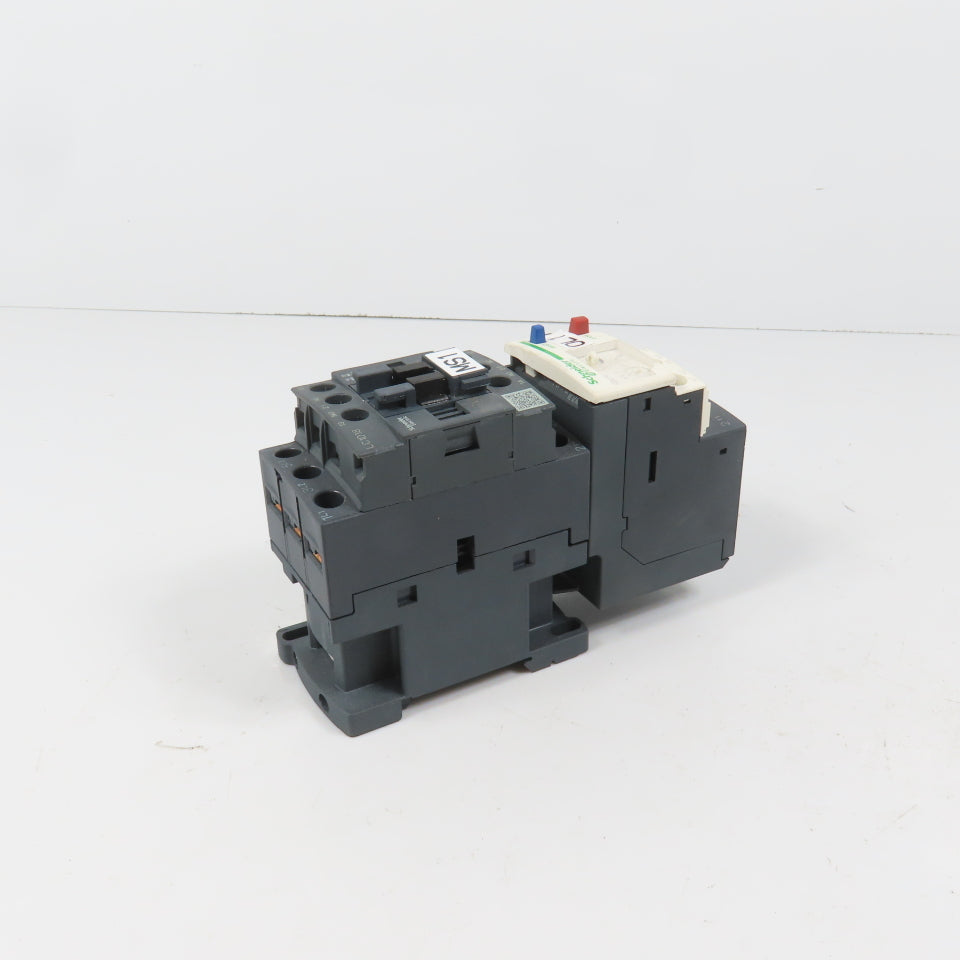 Schneider LC1D18M7 600VAC Contactor 15HP 220V Coil W/ LR3D12 Overload 5.5-8A