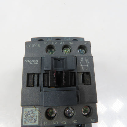 Schneider LC1D18M7 600VAC Contactor 15HP 220V Coil W/ LR3D21 Overload 12-18A
