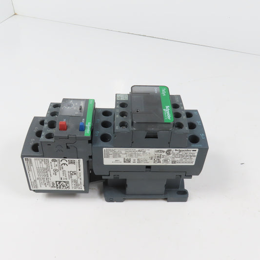 Schneider LC1D25F7 600VAC Contactor 20HP 110V Coil W/ LR3D22 Overload 16-24A