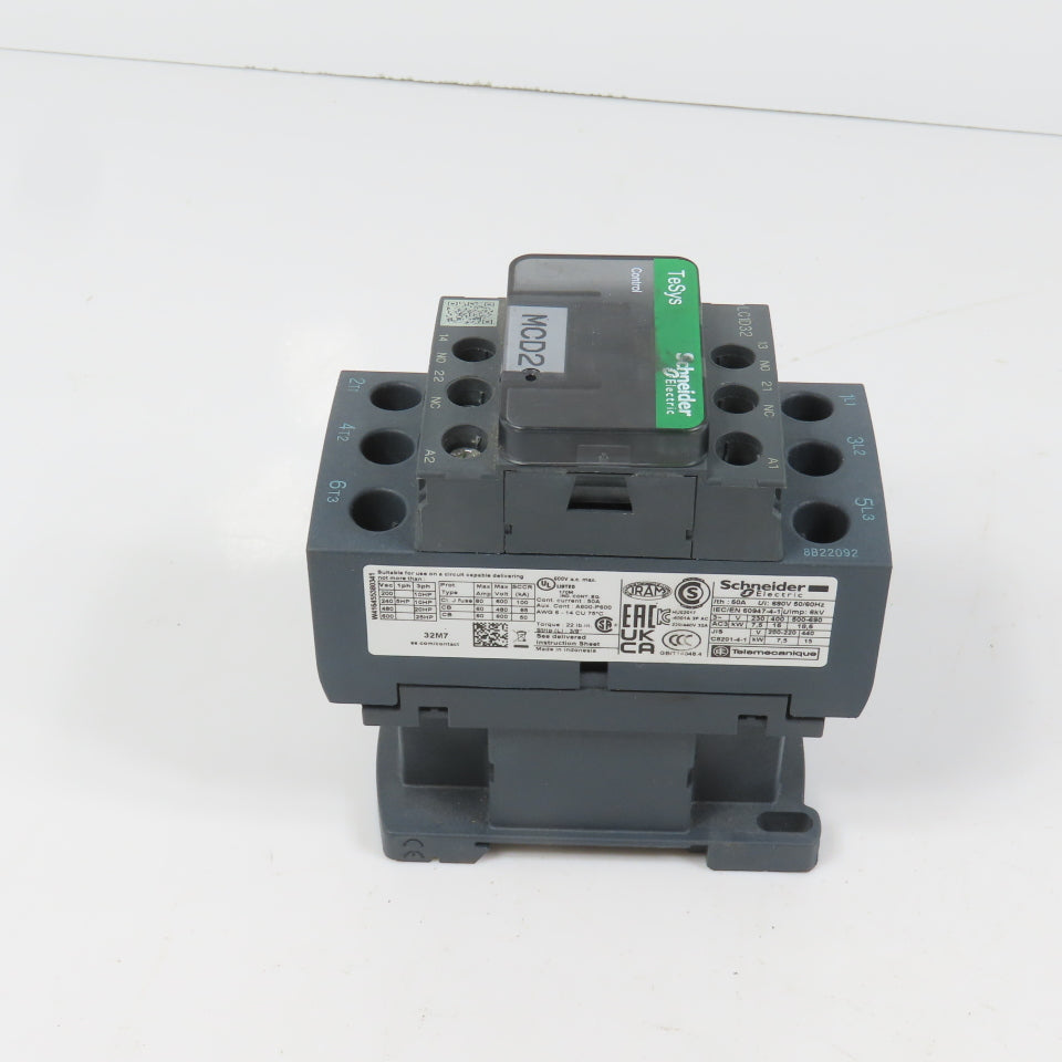 Schneider LC1D32M7 600VAC Contactor 25HP 220V Coil