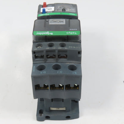 Schneider LC1D32M7 600VAC Contactor 25HP 220V Coil W/ LR3D32 Overload 23-32A