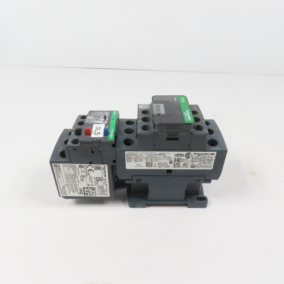 Schneider LC1D32M7 600VAC Contactor 25HP 220V Coil W/ LR3D32 Overload 23-32A