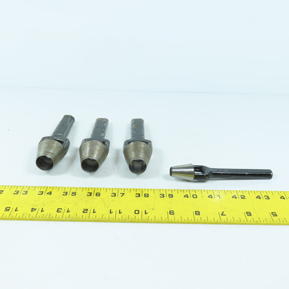 CS Osborne (1) 3/8" & (3) 3/4" Arch Leather Round Hole Punches Lot Of 4