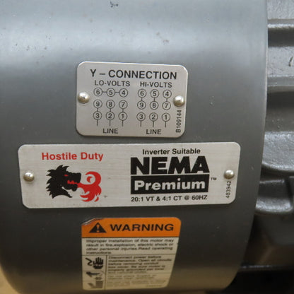 US Nidec HD3P1E GF01 3HP AC Electric Motor 3540RPM 230/460V 182T Frame Tested
