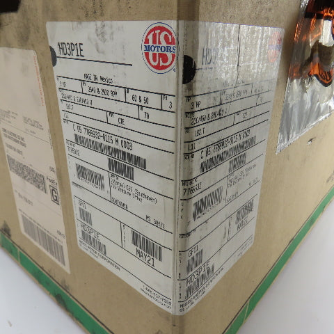US Nidec HD3P1E GF01 3HP AC Electric Motor 3540RPM 230/460V 182T Frame Tested