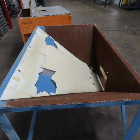 60" x 36" x 22" Deep Funnel Dry Bulk Material Feed Hopper On Castors Needs Work