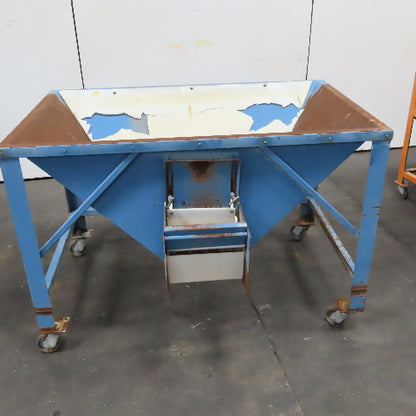 60" x 36" x 22" Deep Funnel Dry Bulk Material Feed Hopper On Castors Needs Work